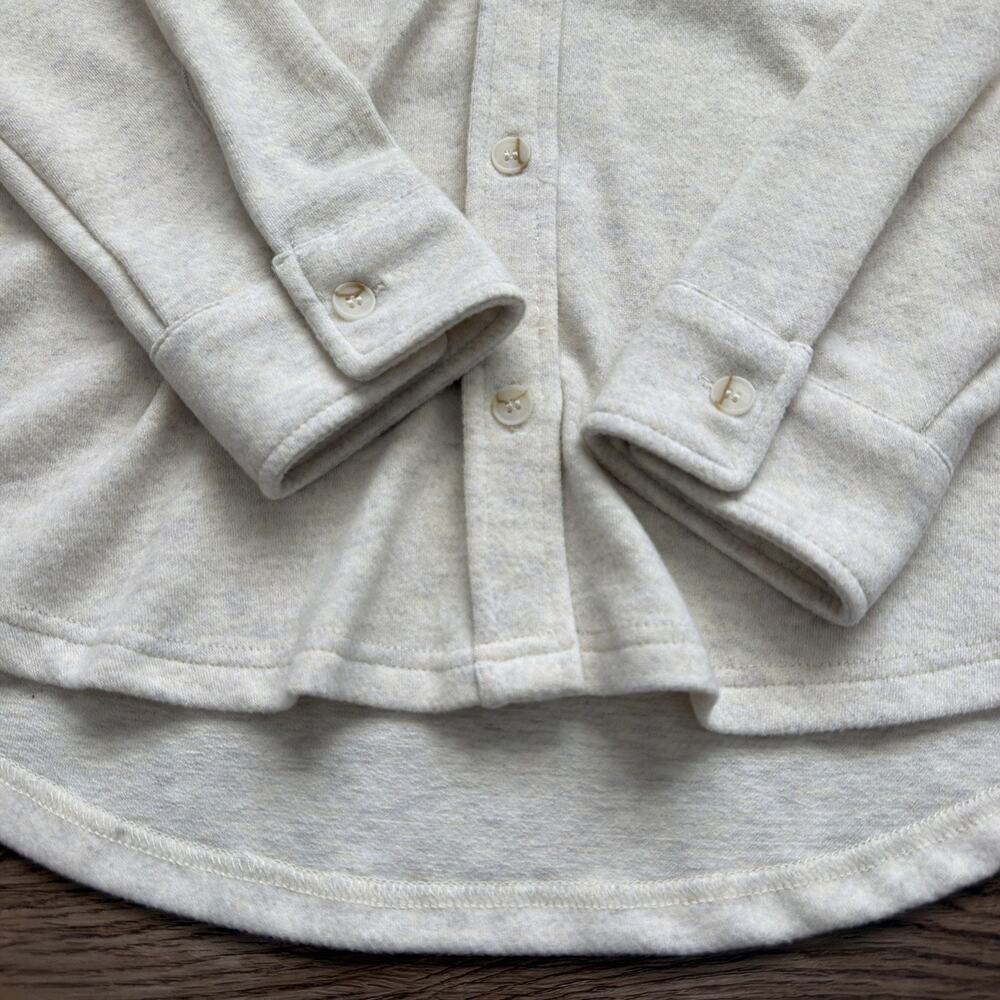 NWT Thread & Supply Shirt Womens Small Heathered Oatmeal Shacket Soft Casual - Picture 7 of 8
